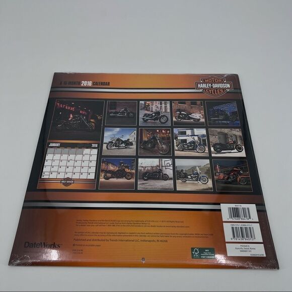 NWT sealed Harley Davison’s 2016 Motorcycle calendar‎ - Picture 3 of 3